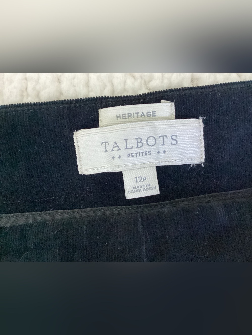 Talbots Heritage Petites Navy Velvet Pants Size 12P Quiet Luxury Old Money - Picture 2 of 8